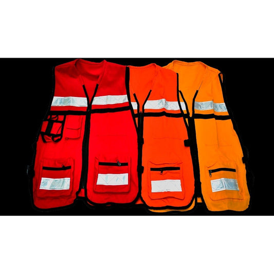 Chaleco Brigadista o de Rescate con Reflejante | Paquete de 25 Piezas | Diferentes Colores | 100% Algodón