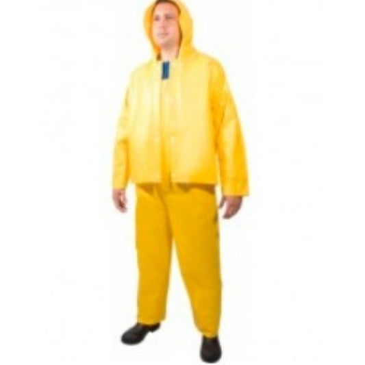 Impermeable Industrial Amarillo | Set de Overol y Chamarra con Gorro | Pack de 3 Piezas