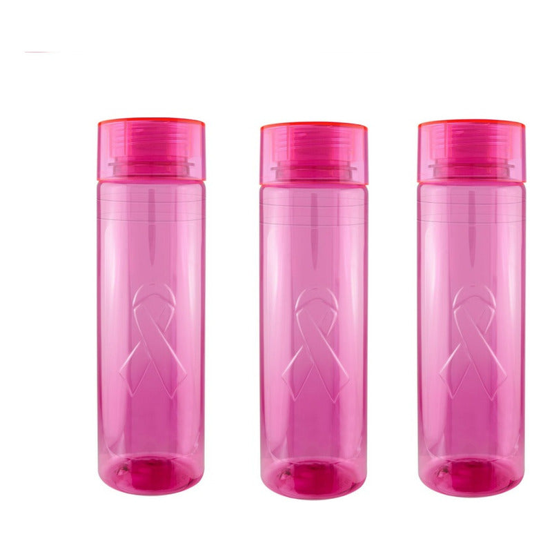 Cilindro Rosa con Listón | Lucha Contra el Cáncer de Mama | 100 Pzas | Vaso de Plástico 27oz
