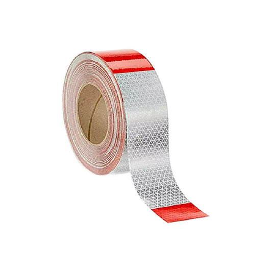 Cinta Reflejante Blanco y Rojo – Alta Visibilidad para Vehículos de Carga - 1 PZA