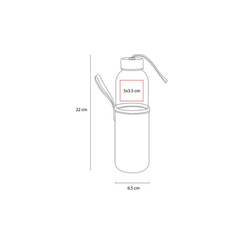 Cilindro de Vidrio con Funda Removible 500ml | Paquete de 25 Pzas | Tapa Metálica | Colores Variados