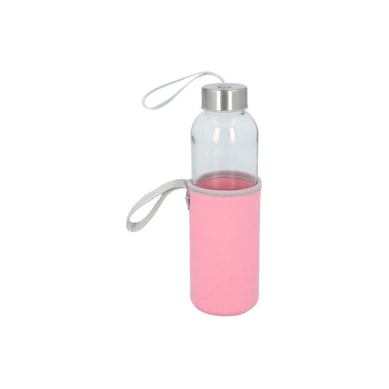 Cilindro de Vidrio con Funda Removible 500ml | Paquete de 25 Pzas | Tapa Metálica | Colores Variados
