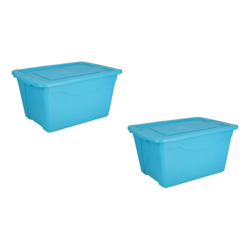 5 Caja de Plástico Reforzada 60 Litros – Apilable y Resistente
