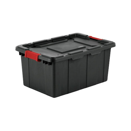 2 Cajas Plástico Uso Rudo 56.8L | Alta Resistencia | Tapa Cierre con Clips | Asa de Transporte