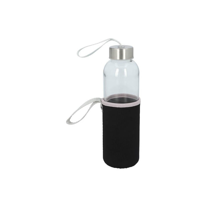 Cilindro de Vidrio con Funda Removible 500ml | Paquete de 25 Pzas | Tapa Metálica | Colores Variados