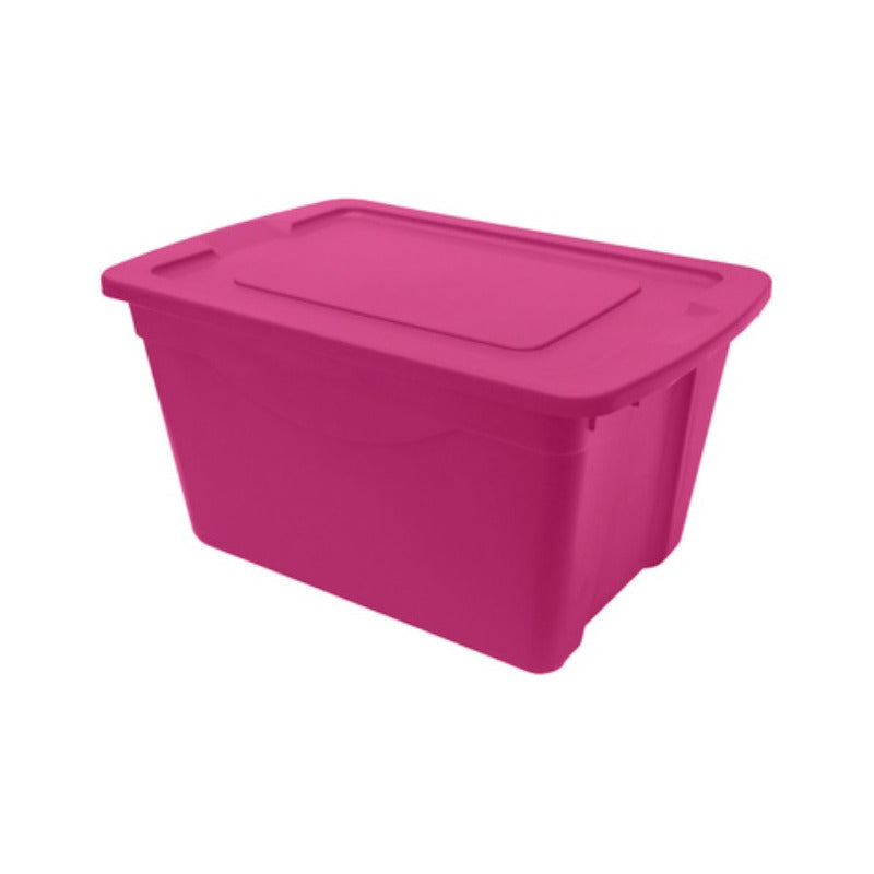 5 Caja De Plástico Reforzada 60 Litros Apilable Y Resisten