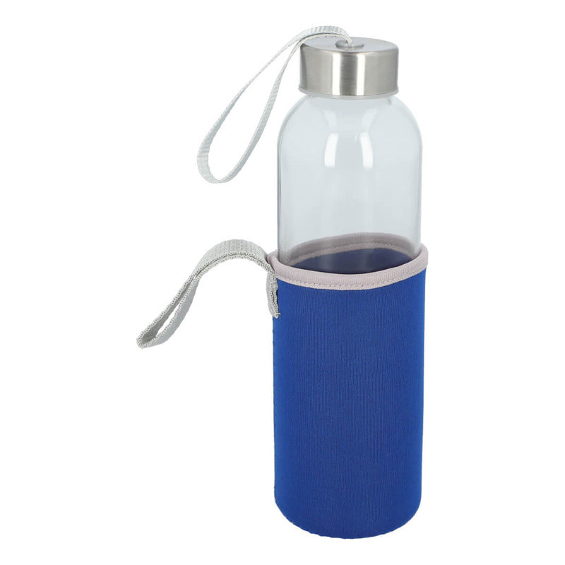 Cilindro de Vidrio con Funda Removible 500ml | Paquete de 25 Pzas | Tapa Metálica | Colores Variados