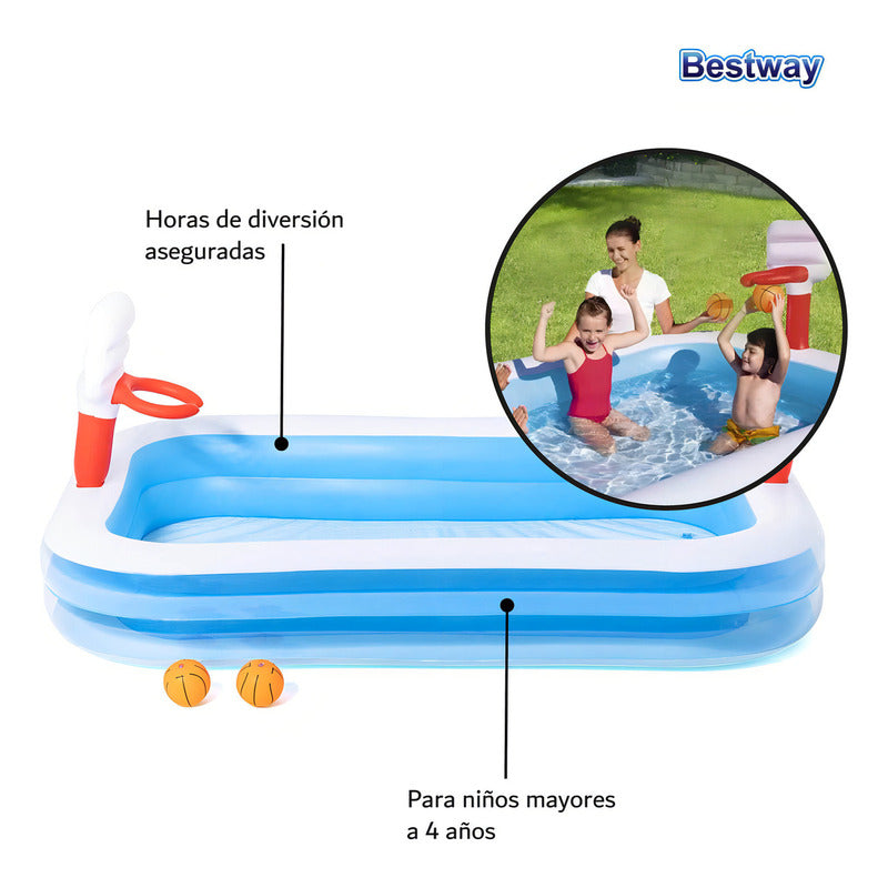 Alberca Para Niños Inflable Juego Acuatico 251cm Bestway Color Azul/blanco