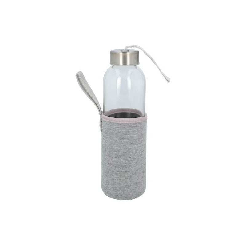 Cilindro de Vidrio con Funda Removible 500ml | Paquete de 25 Pzas | Tapa Metálica | Colores Variados