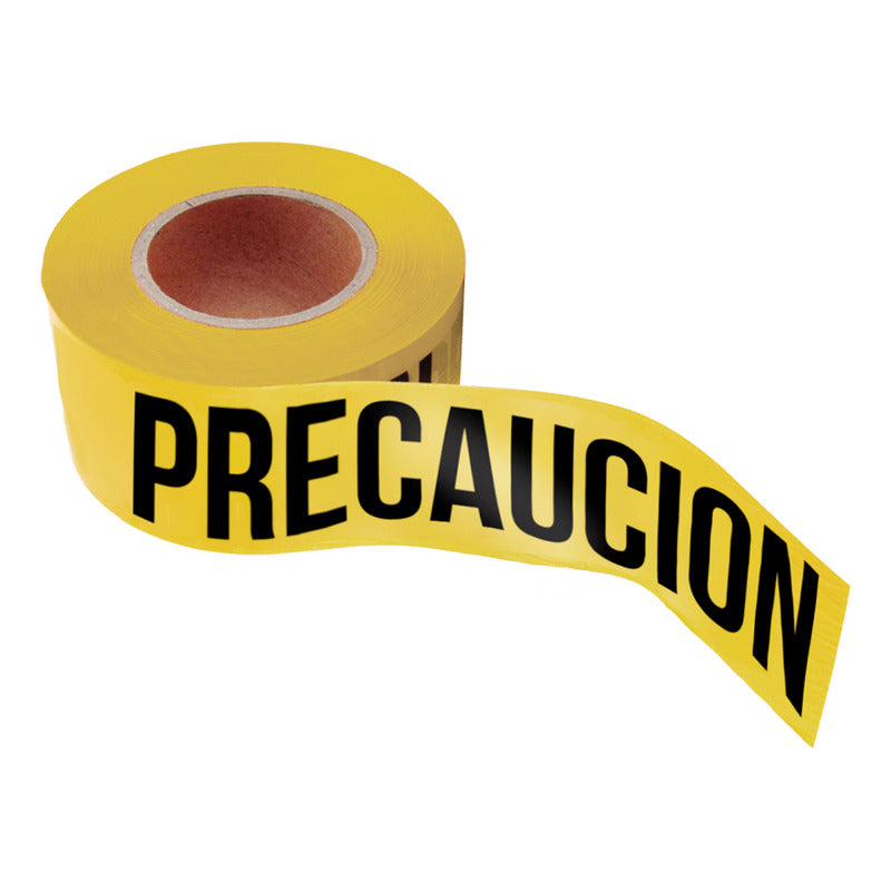 Cinta de "PRECAUCIÓN" Polietileno de Alta Resistencia – Ideal para Delimitar y Restringir el Paso - Paquete de 50 pzas