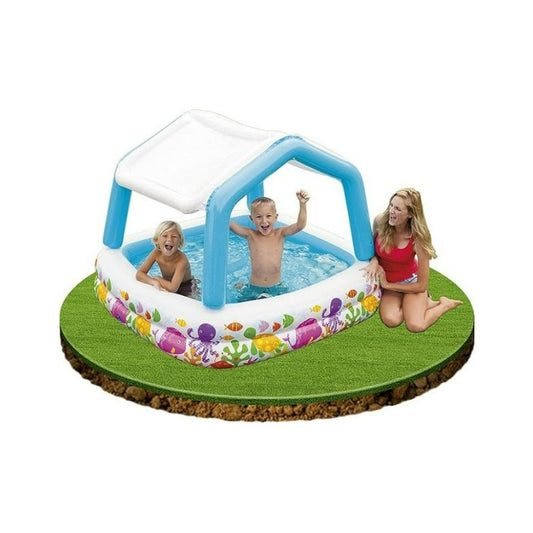 Alberca Inflable con Parasol Bestway para Niños | Espacio Seguro y Fresco para Verano | 295 Litros
