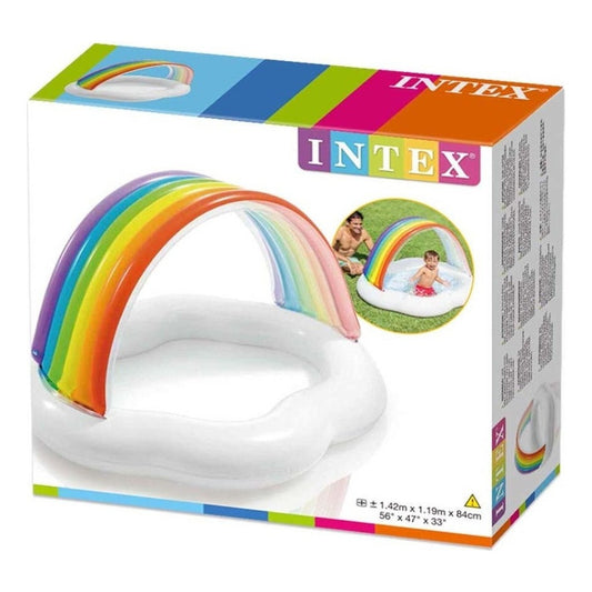Alberca Inflable Nube Techo Arcoiris De Bebe Hogar Intex blanco