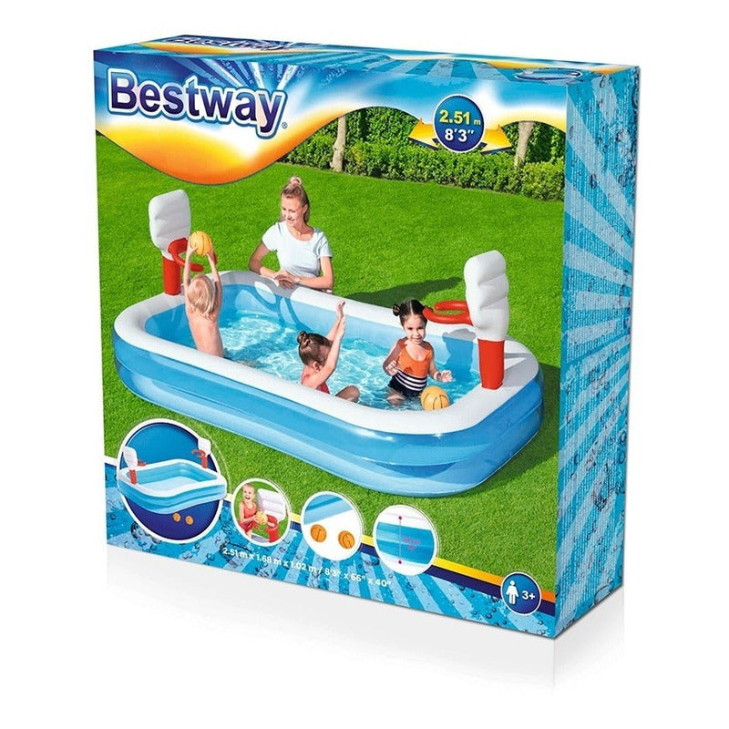 Alberca Inflable Bestway 54122 Azul y Blanca 636L | Diversión para Niños