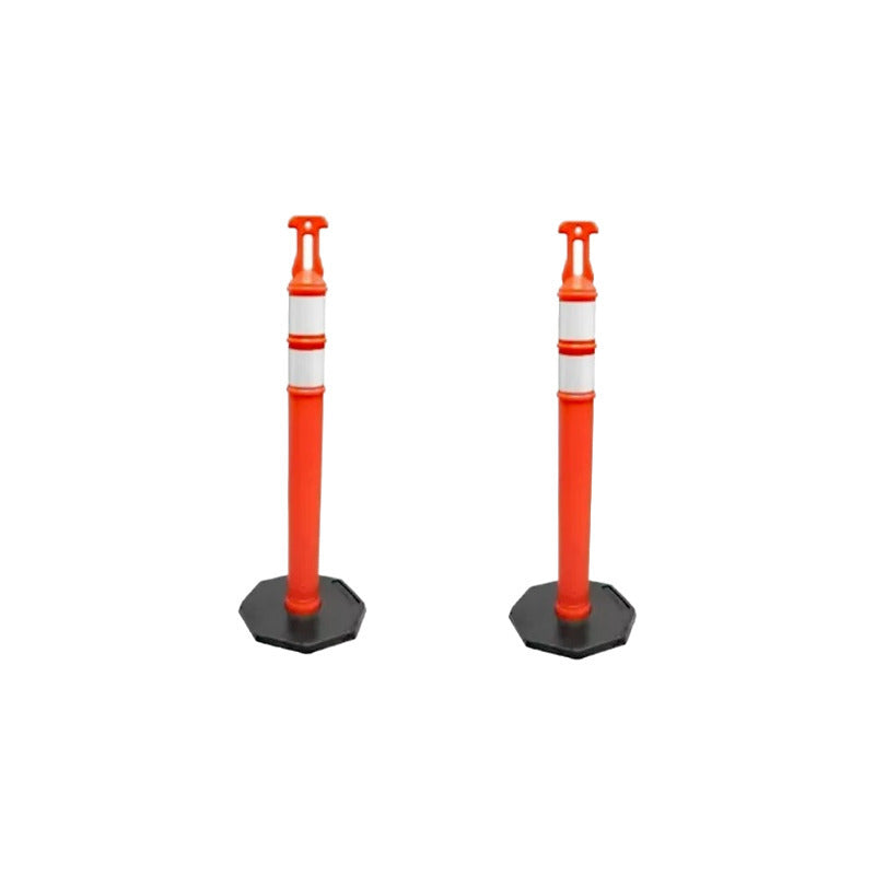 2 Postes Delimitadores Reflejantes – Seguridad y Resistencia para Construcción y Vialidad